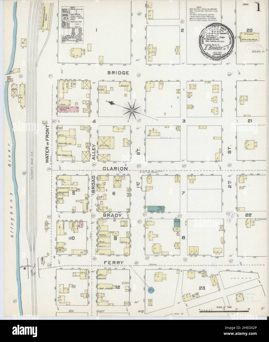Map of east brady hires stock photography and images Alamy