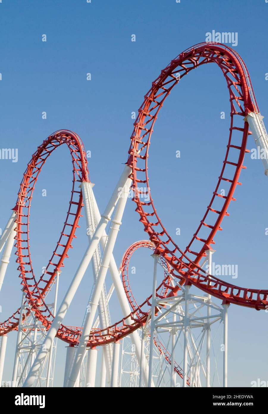 Scaring Roller Coaster loops. Stock Photo