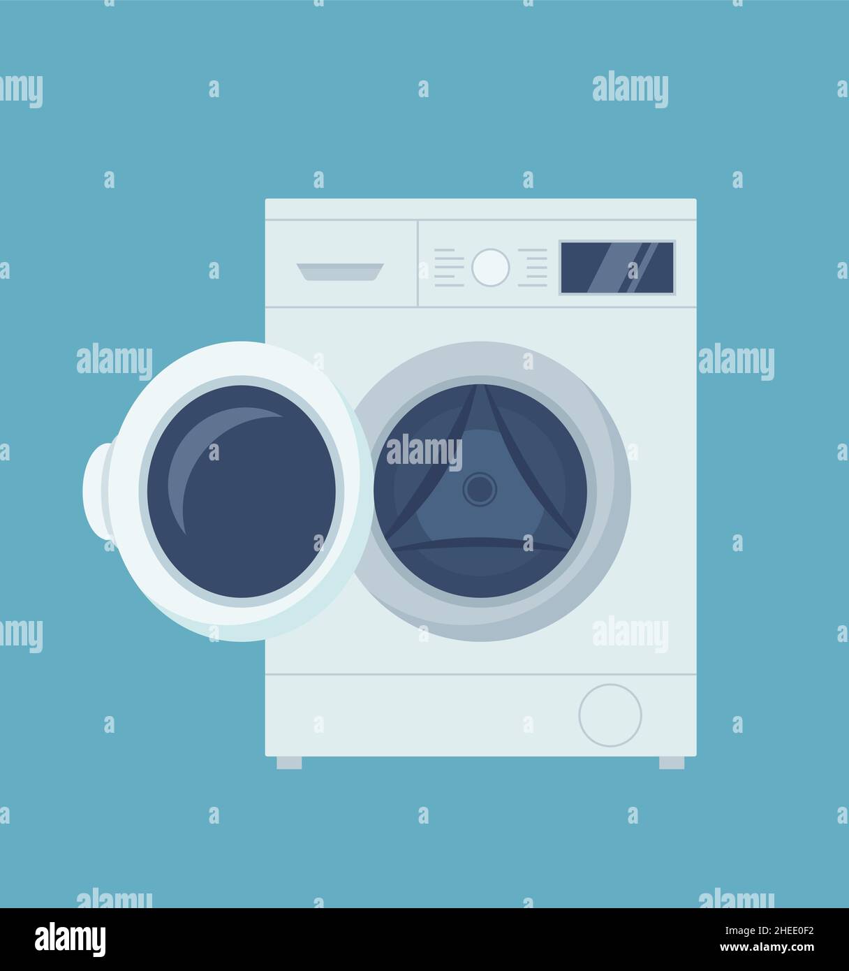 Washing machines. Flat vector illustration. EPS 10 Stock Vector