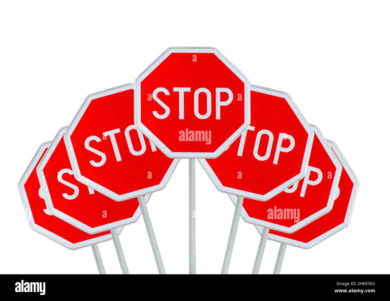 Car stop stop sign Stock Photo Alamy
