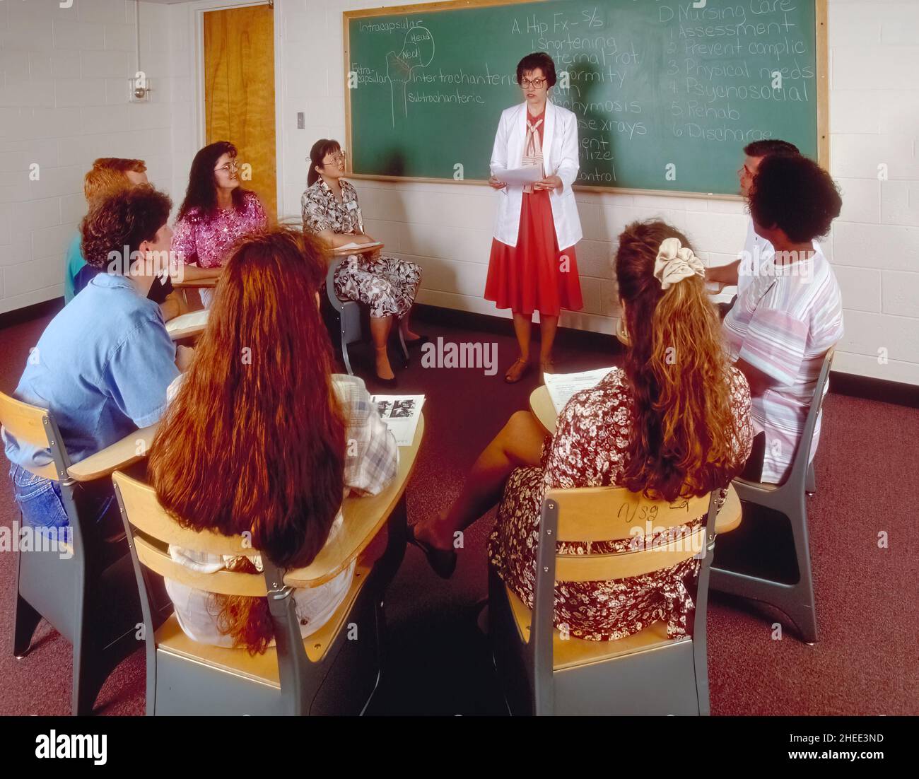 Springfield, Missouri, USA September 16, 1995 Nursing school students receive instruction in a