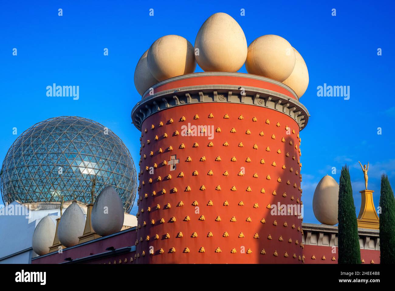 Facade of the  Dali Museum Theatre containing Salvador Dali's surrealist creations, in Figueres, Catalonia, Costa Brava, Spain Stock Photo