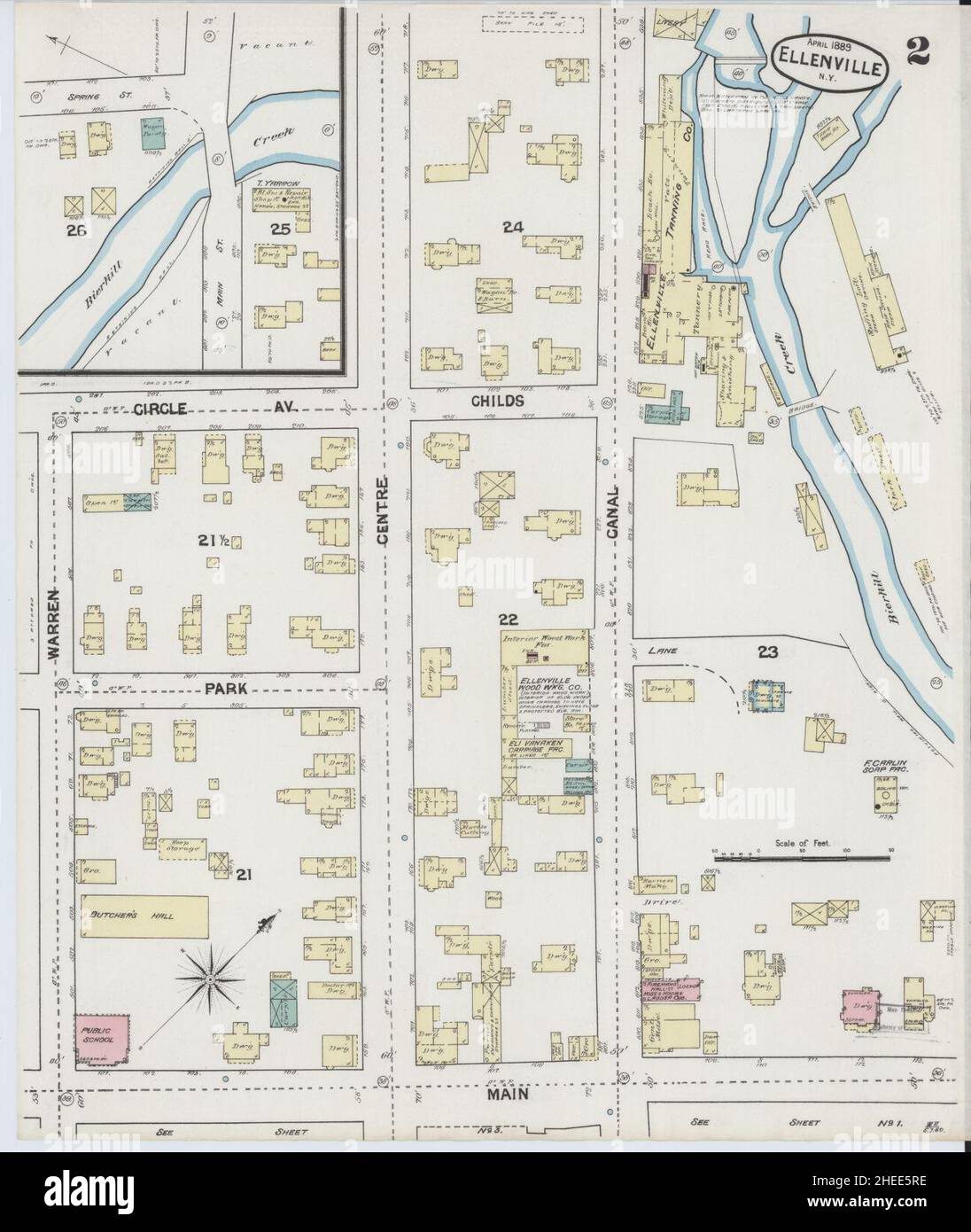 Sanborn Fire Insurance Map from Ellenville, Ulster County, New York Stock Photo Alamy