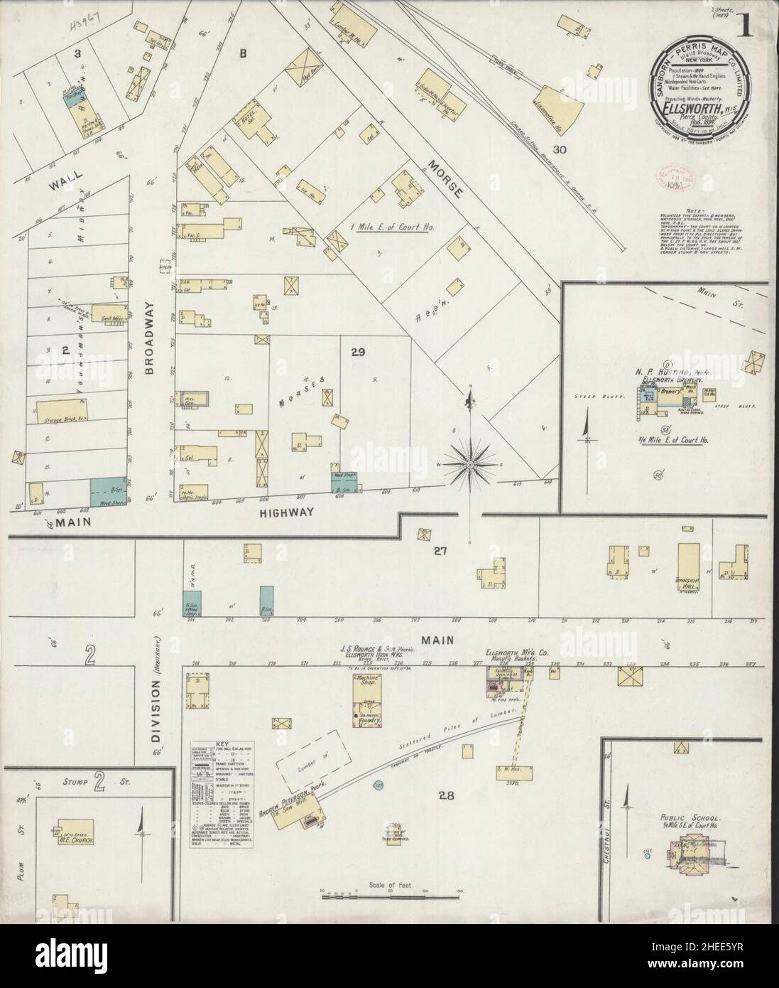 Sanborn Fire Insurance Map from Ellsworth, Pierce County, Wisconsin