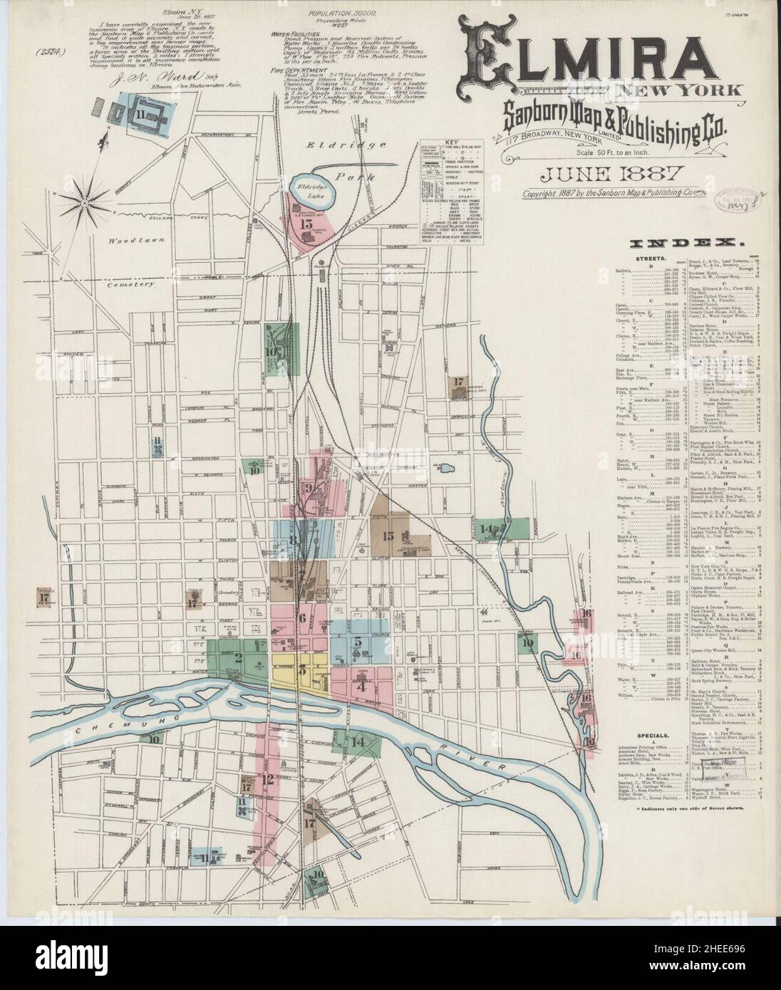 Elmira new york map hi-res stock photography and images - Alamy