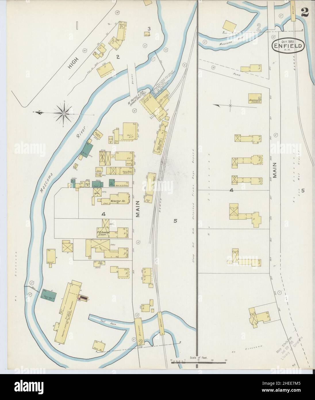 Sanborn Fire Insurance Map from Enfield, Grafton County, New Hampshire. Stock Photo