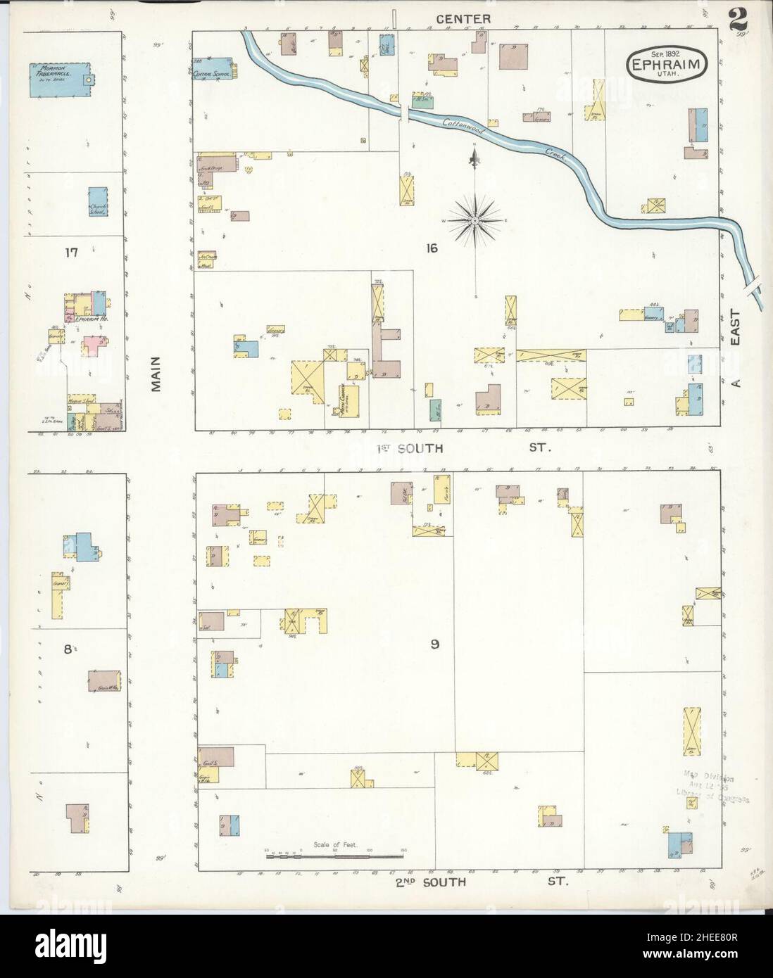 Sanborn Fire Insurance Map from Ephraim, Sanpete County, Utah Stock