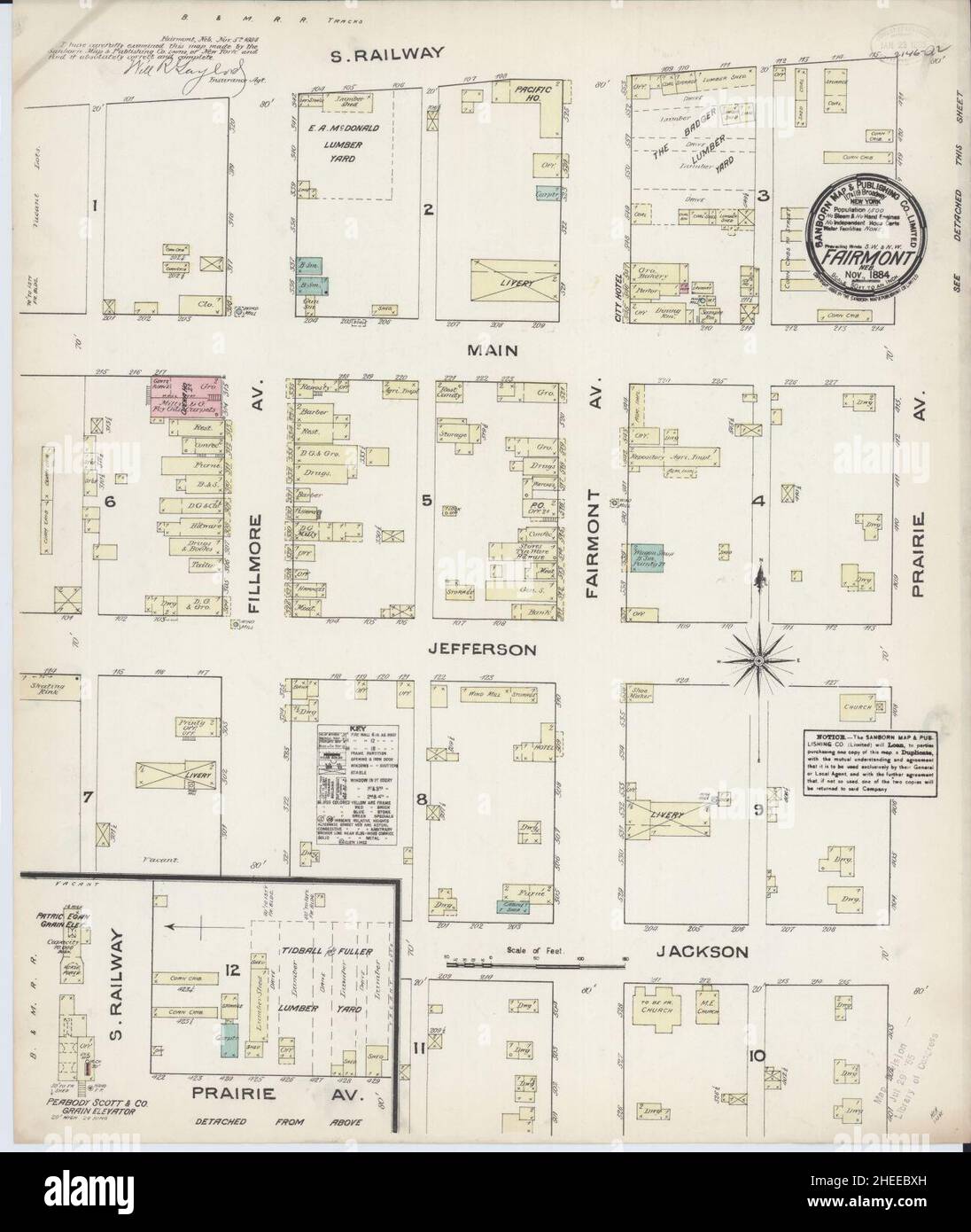 Sanborn Fire Insurance Map from Fairmont, Fillmore County, Nebraska