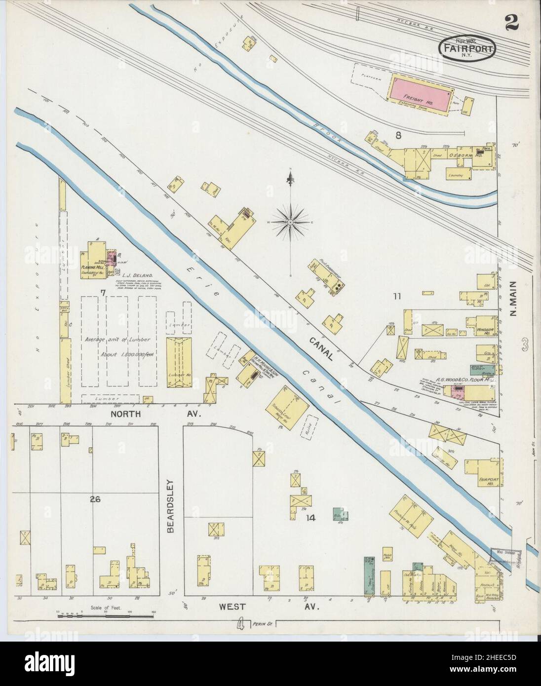 Sanborn Fire Insurance Map from Fairport, Monroe County, New York. Stock Photo