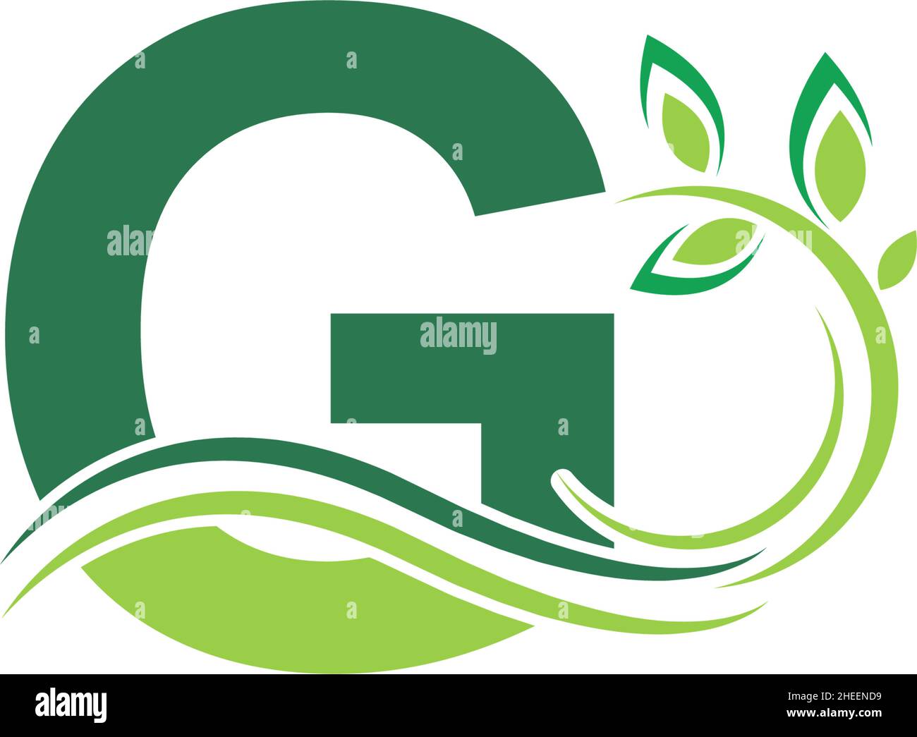 Letter G Icon with floral logo design template illustration vector ...