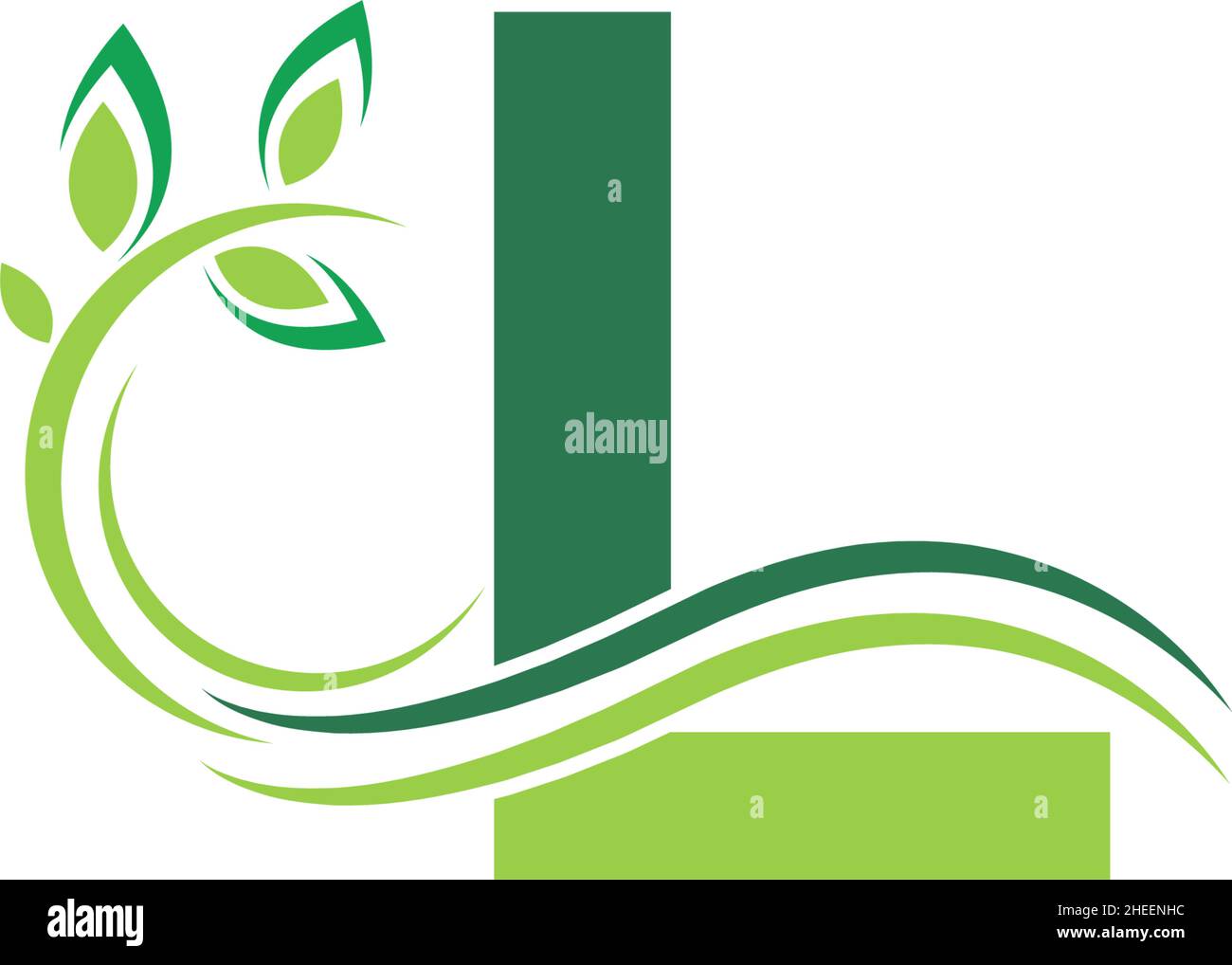 Letter L Icon with floral logo design template illustration vector ...