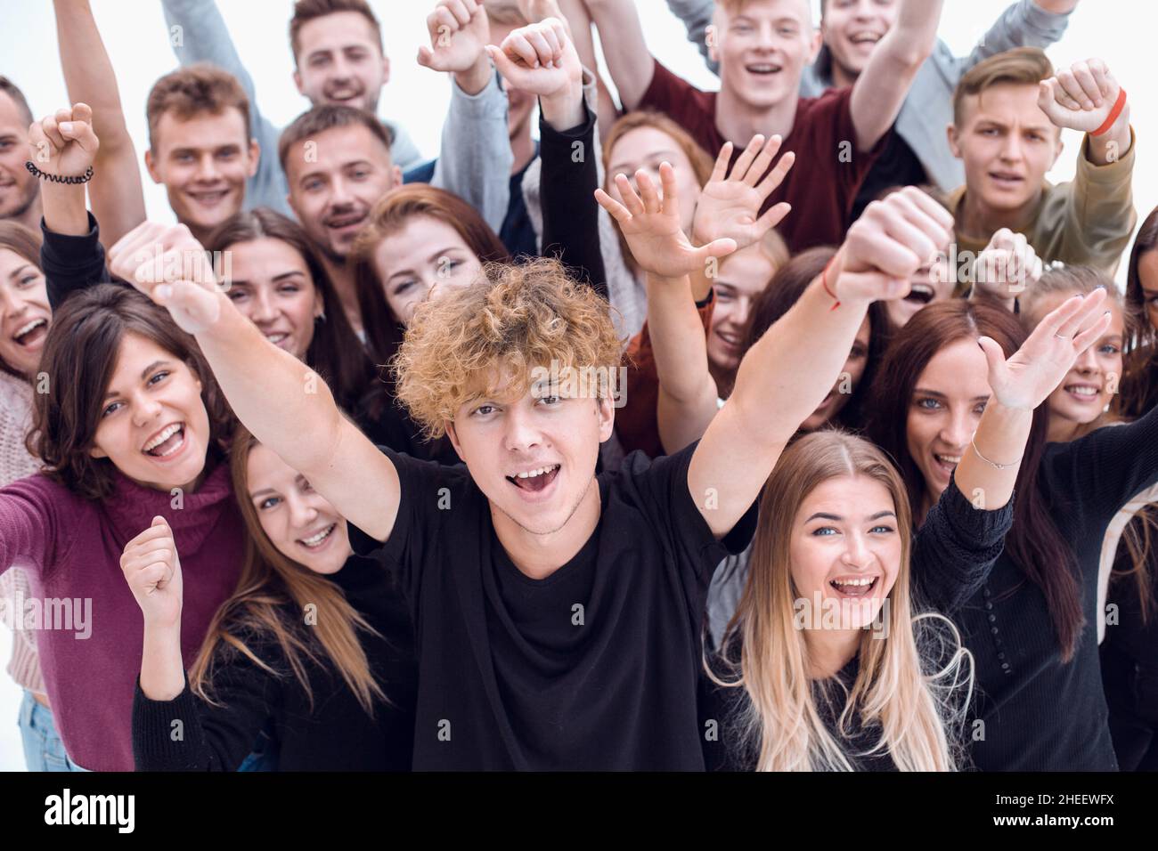 portrait of group of happy young people Stock Photo - Alamy