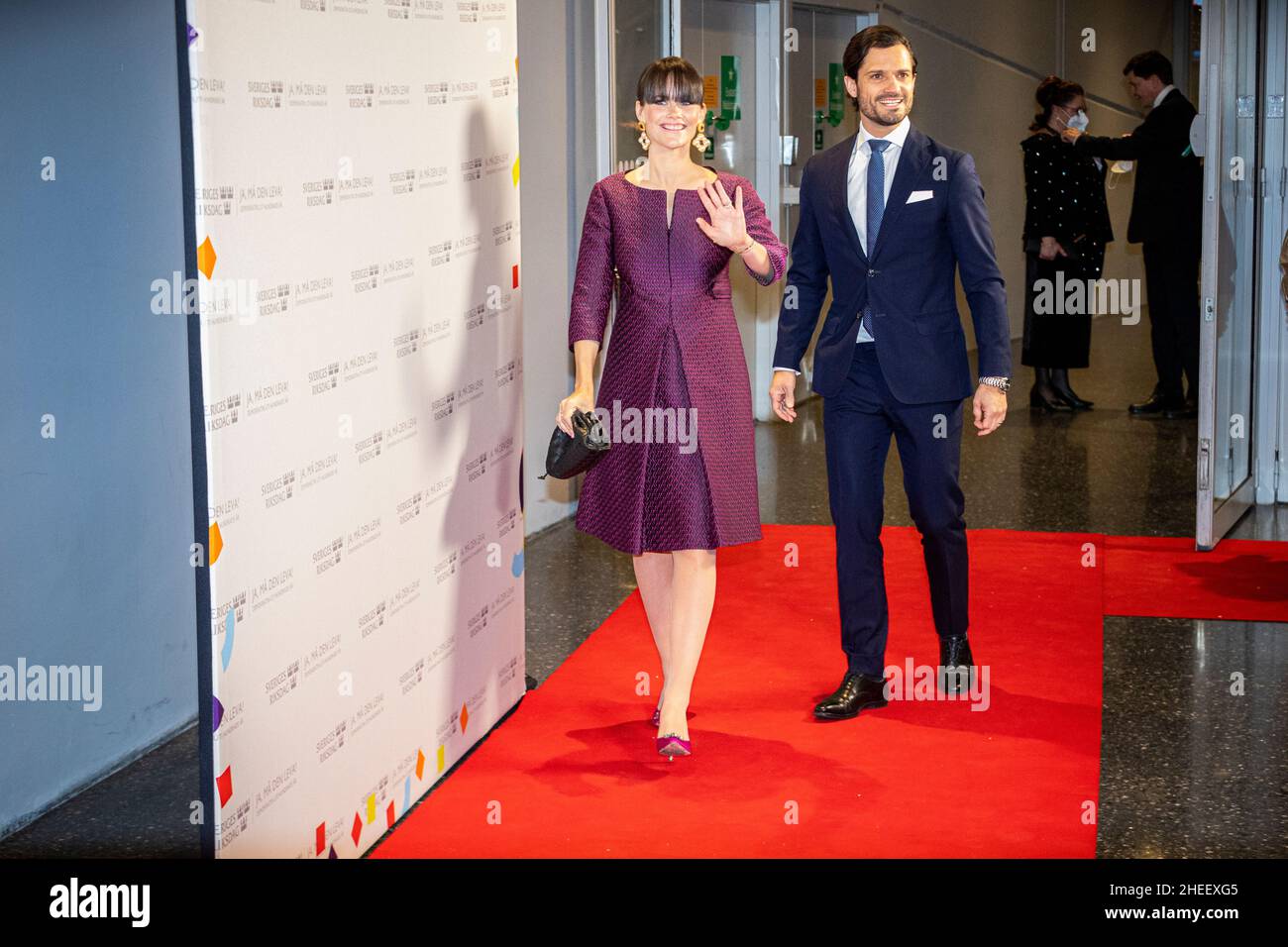 STOCKHOLM 20220110 Prinsessan Sofia och prins Carl Philip  Riksdagen uppmärksammar att det är hundra år sedan de första kvinnorna tog plats i riksdage Stock Photo