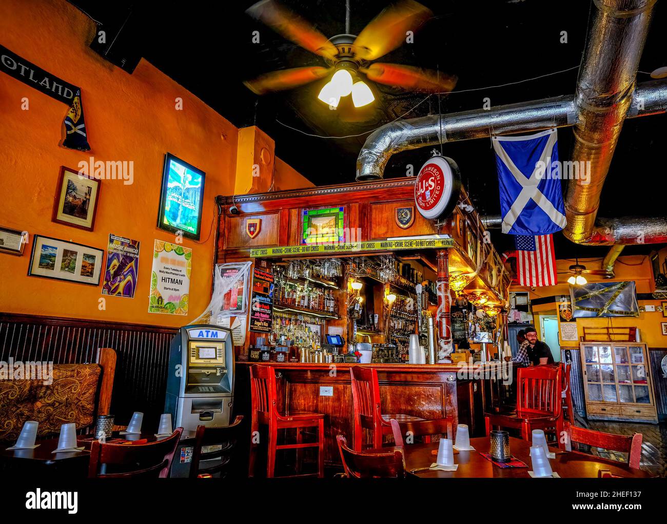 Interior of Irish Pub in Savannah Stock Photo