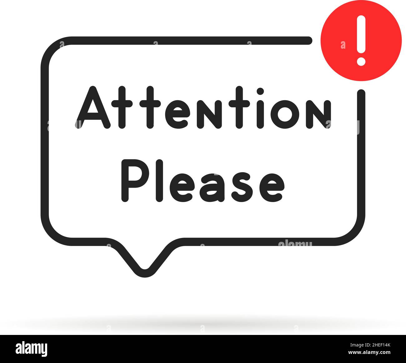 simple linear attention please bubble Stock Vector
