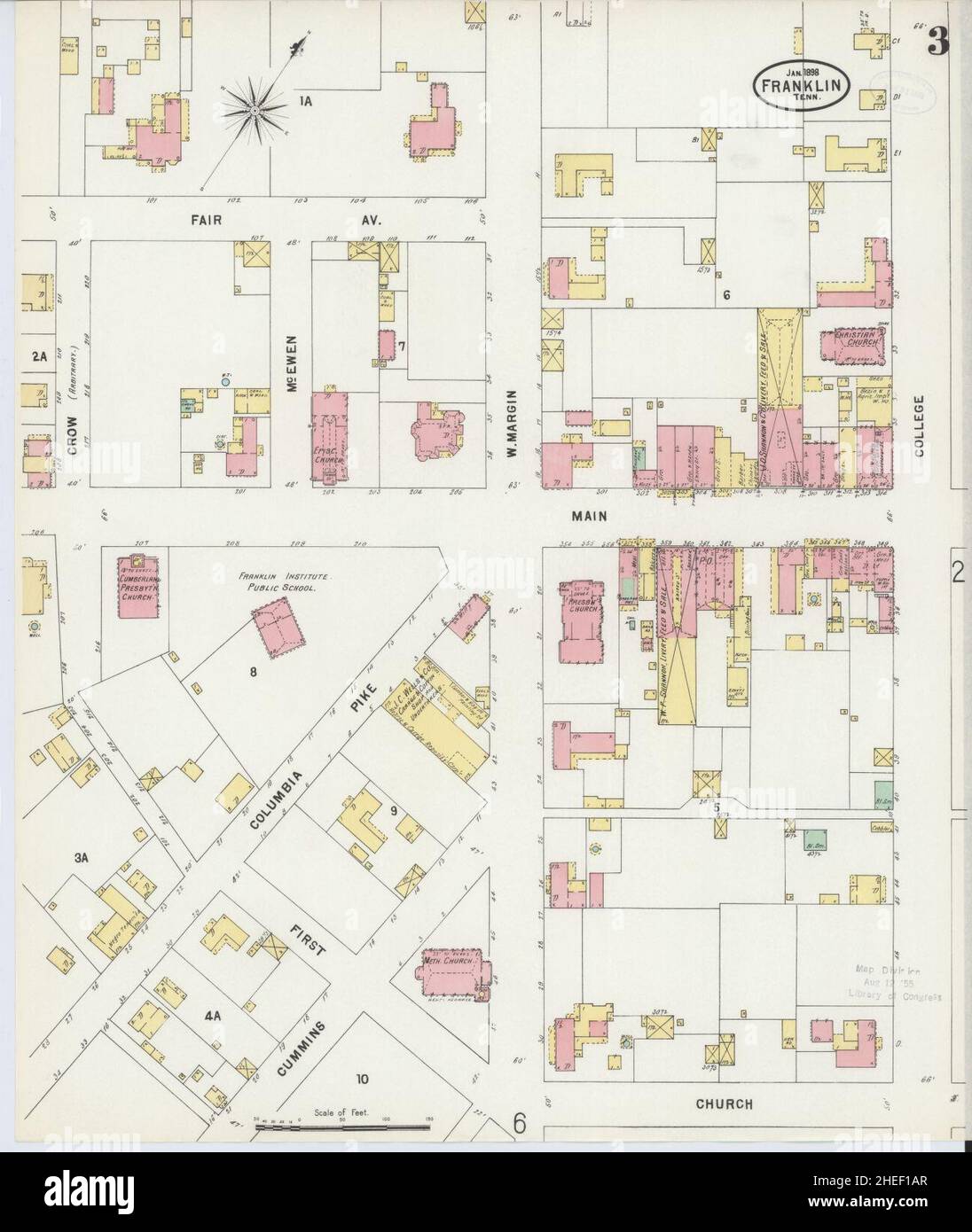 Sanborn fire insurance map from franklin williamson county tennessee
