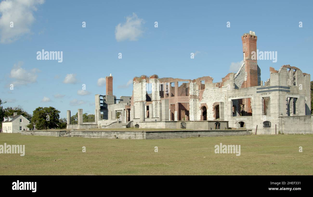 The ruins of Dungeness Mansion on Cumberland Island, Georgia, USA. Stock Photo