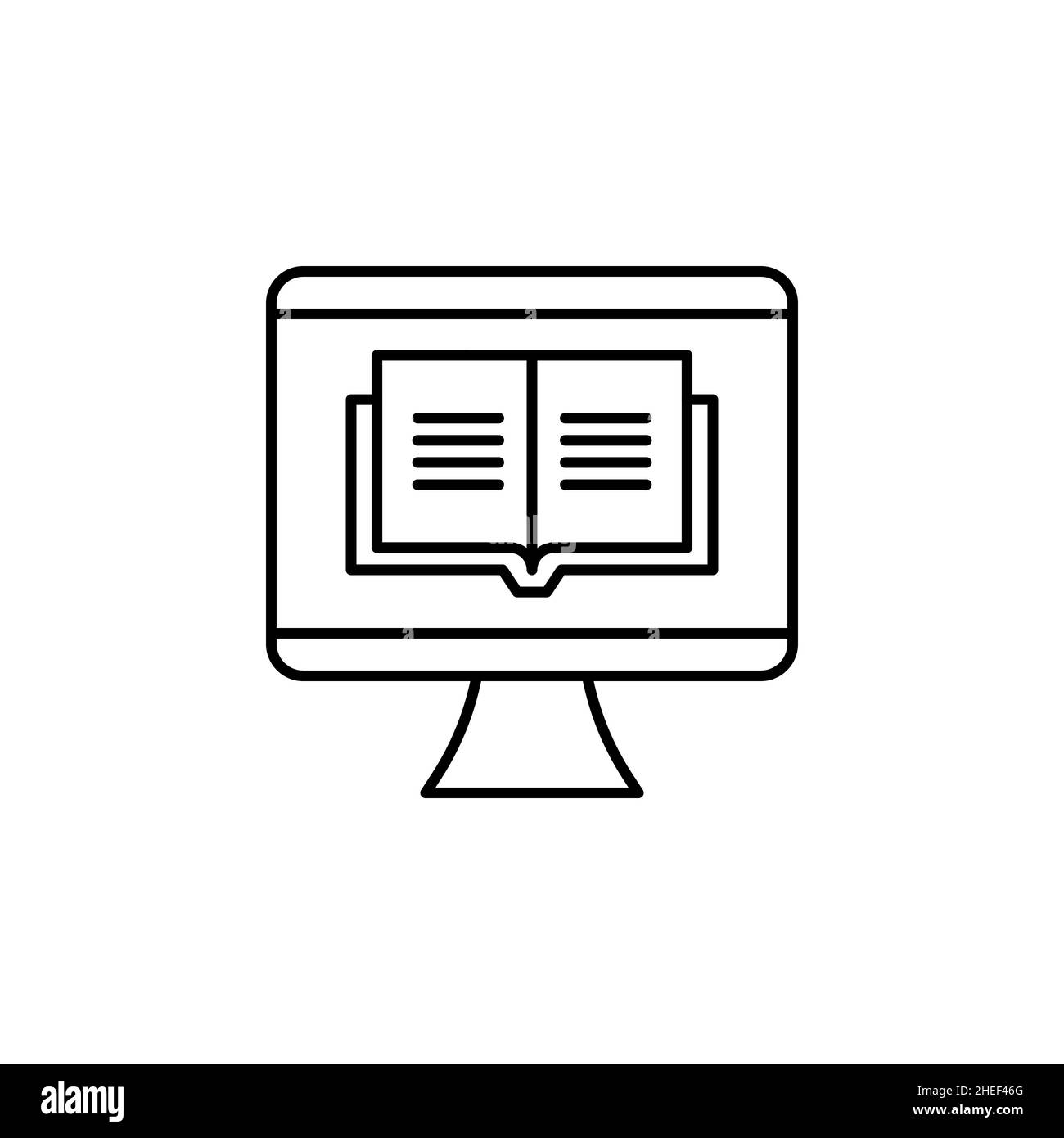 E-learning line icon. Online education outline logo for web site design and mobile apps. Vector illustration. Stock Vector