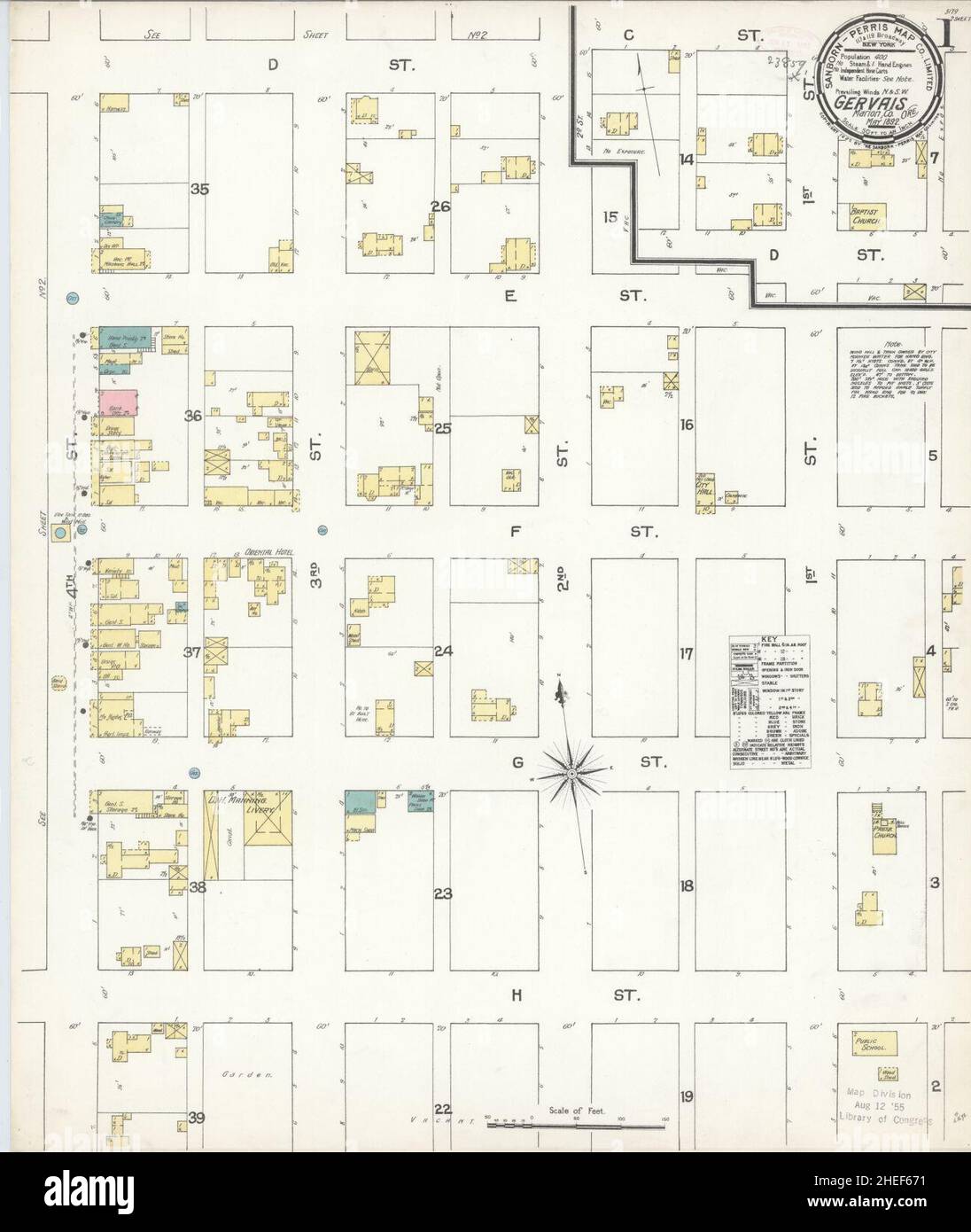 Sanborn Fire Insurance Map from Gervais, Marion County, Oregon Stock