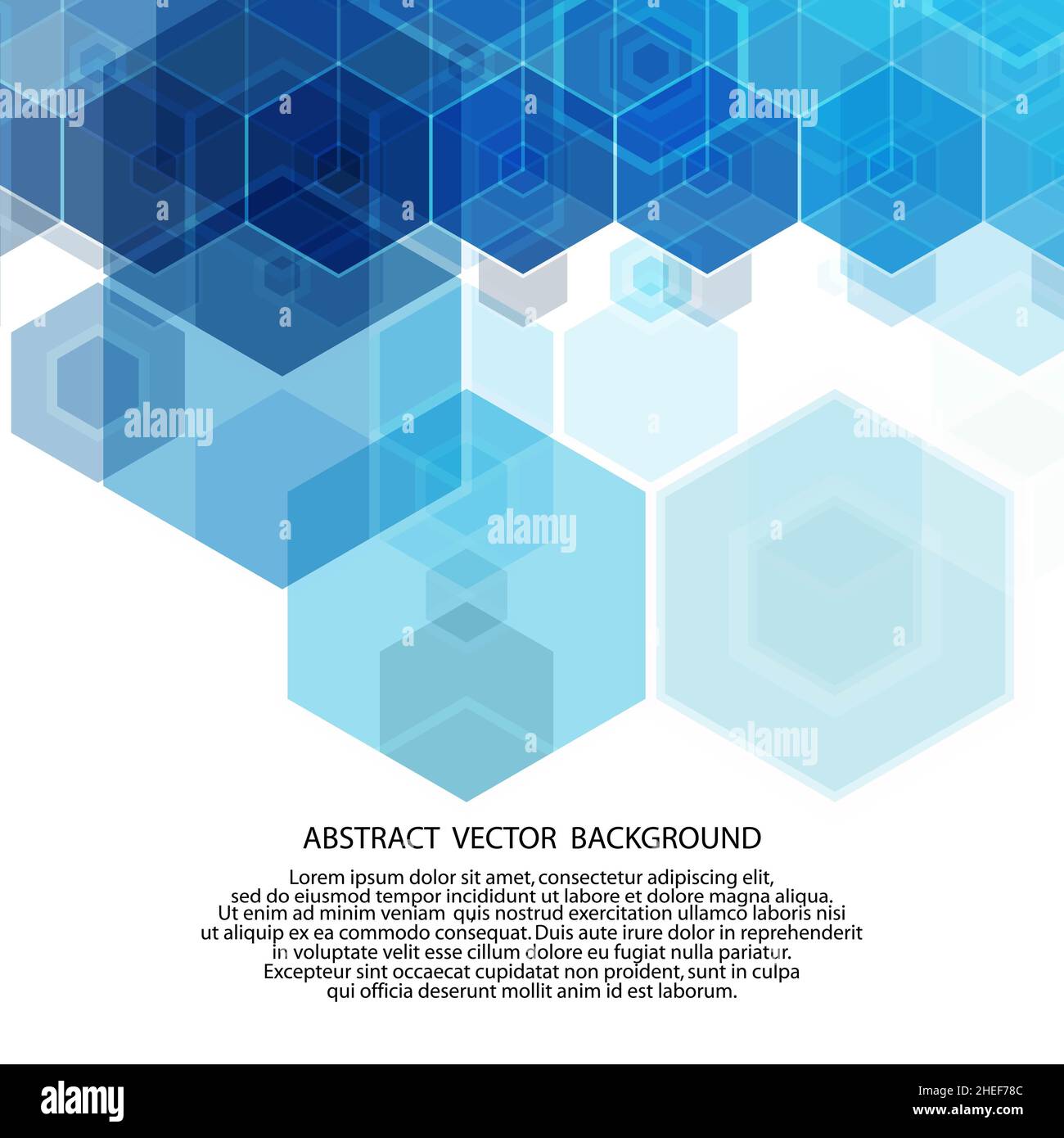 vector blue hexagons. abstract background Stock Photo - Alamy
