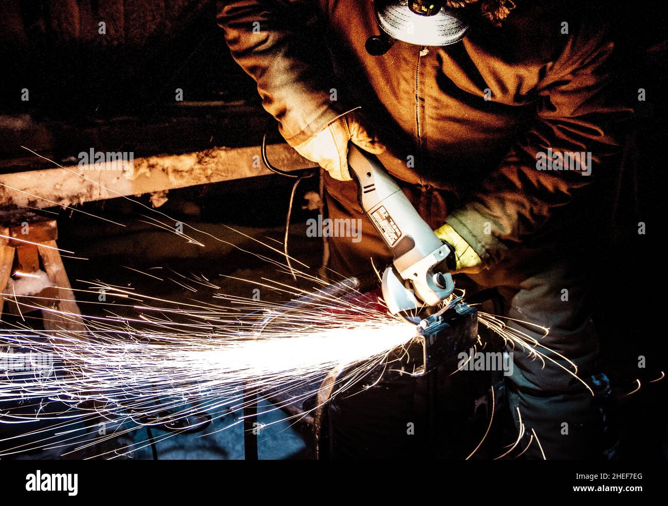 Black background steelworker hi-res stock photography and images - Alamy