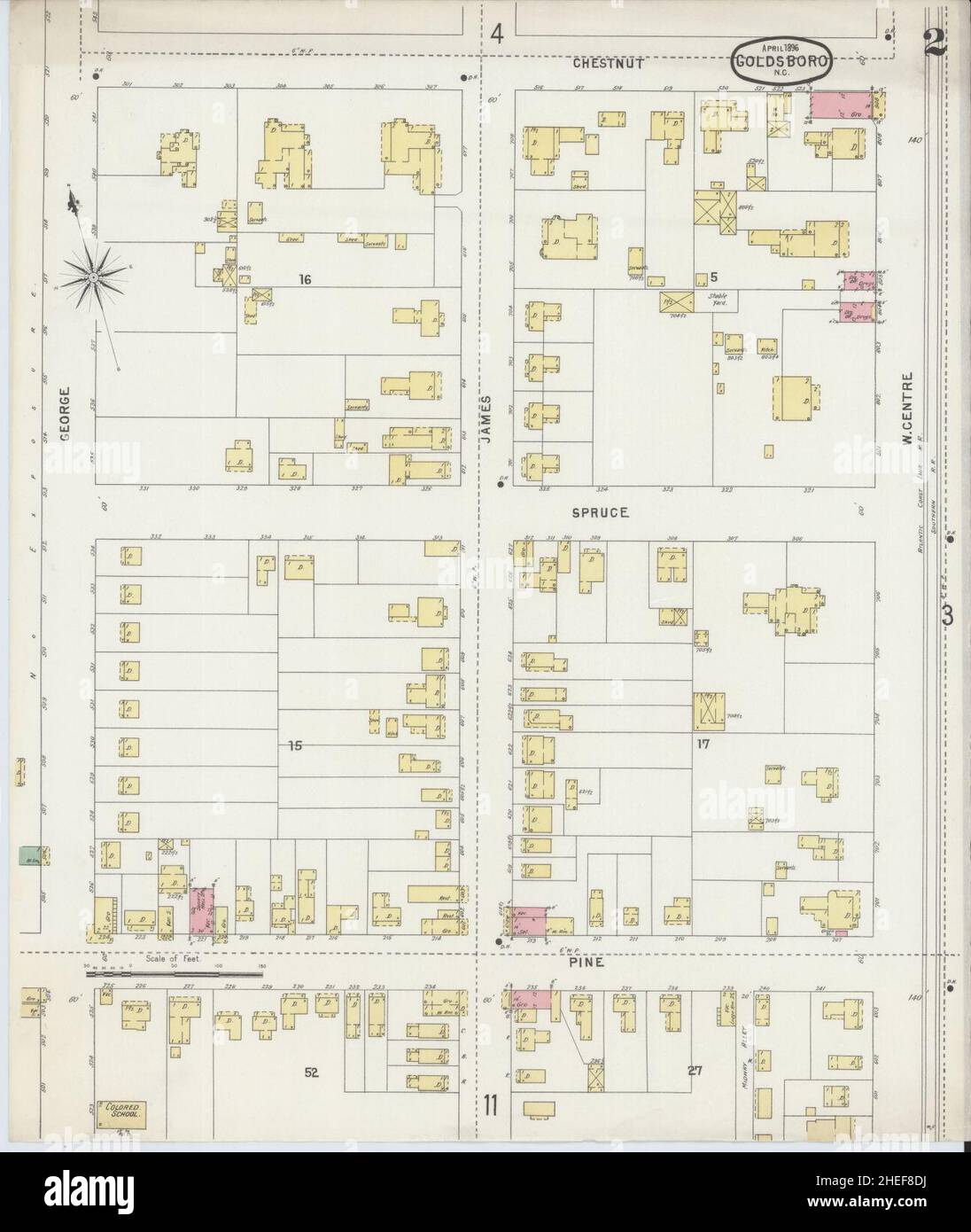 Sanborn Fire Insurance Map from Goldsboro, Wayne County, North Carolina