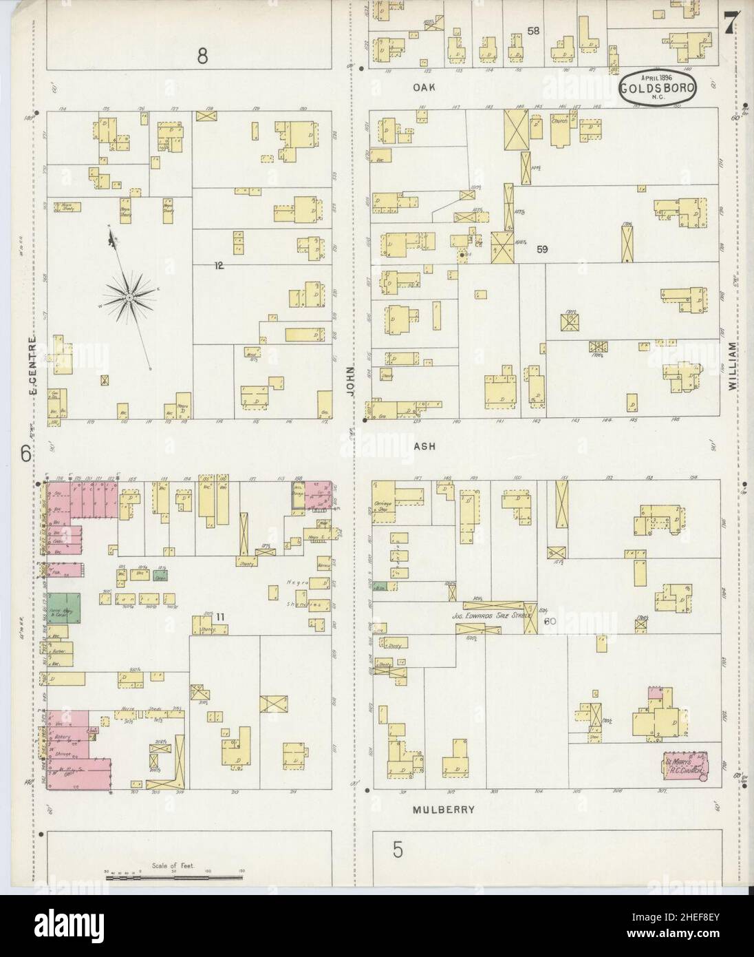 Sanborn Fire Insurance Map from Goldsboro, Wayne County, North Carolina