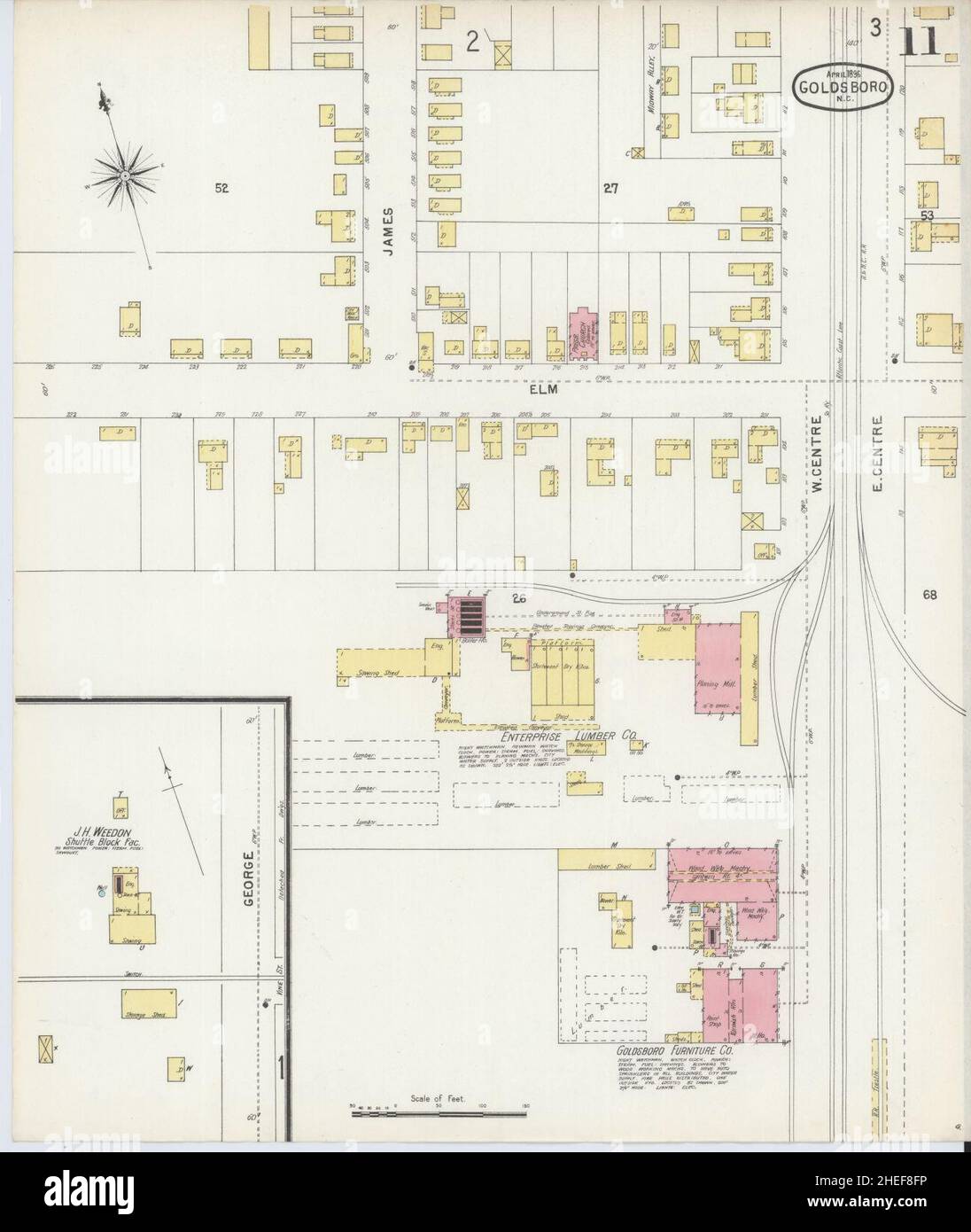 Sanborn Fire Insurance Map from Goldsboro, Wayne County, North Carolina