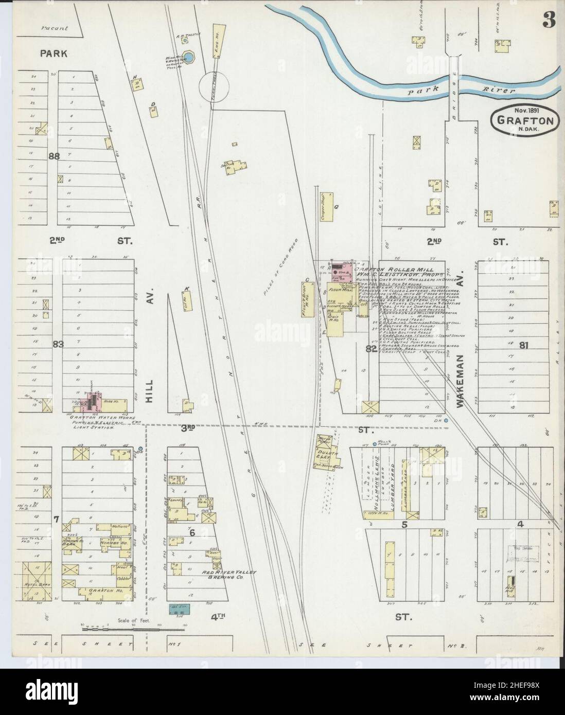 Map of grafton north dakota hires stock photography and images Alamy