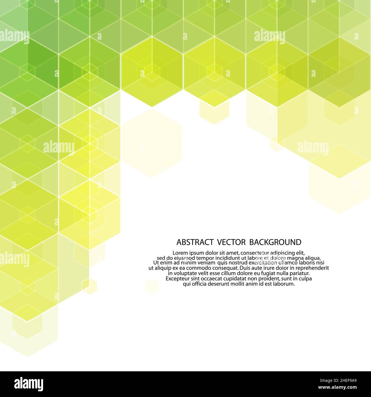 Vector abstract green hexagon background Stock Photo - Alamy