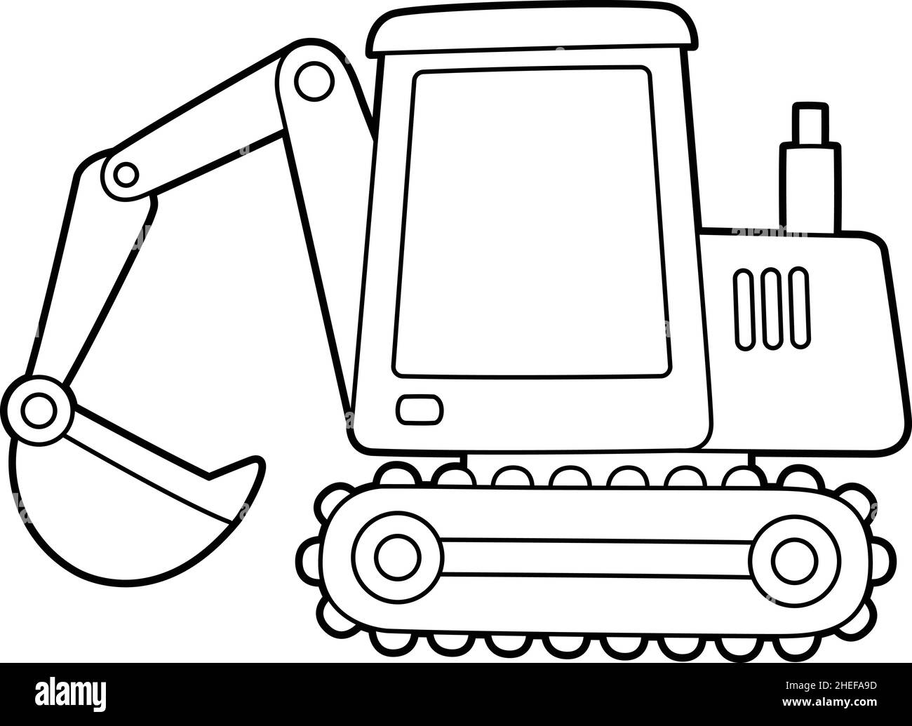 Excavator Coloring Page Isolated for Kids Stock Vector Image & Art ...