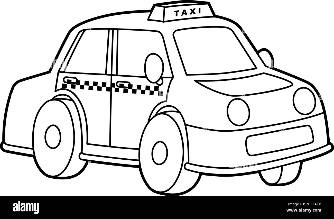 Taxi Coloring Page Isolated for Kids Stock Vector Image & Art   Alamy