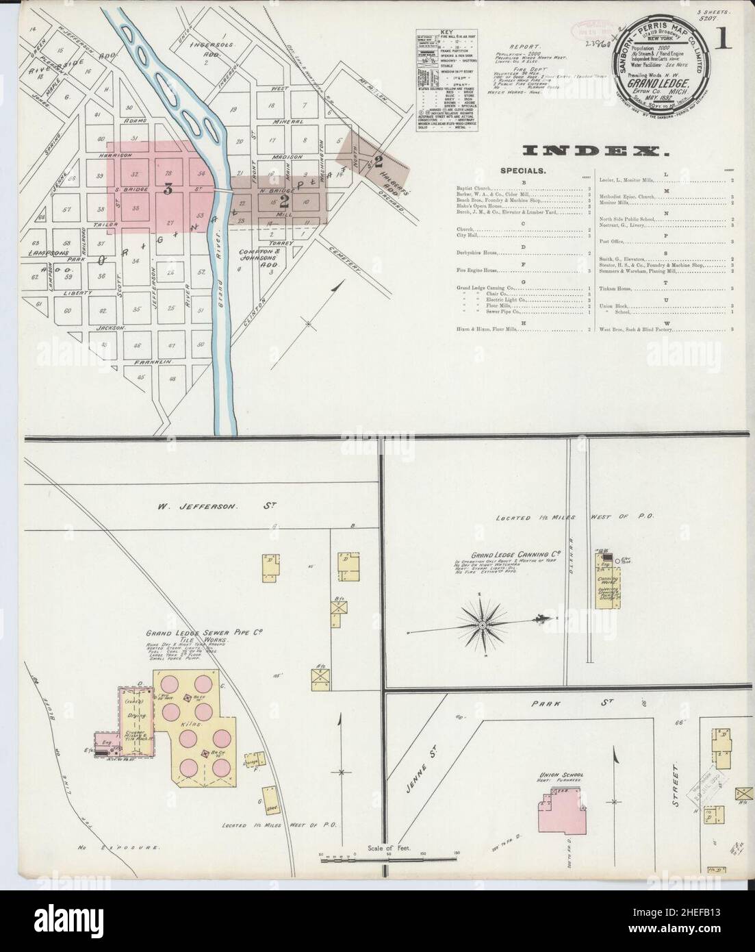 Grand ledge michigan map hires stock photography and images Alamy