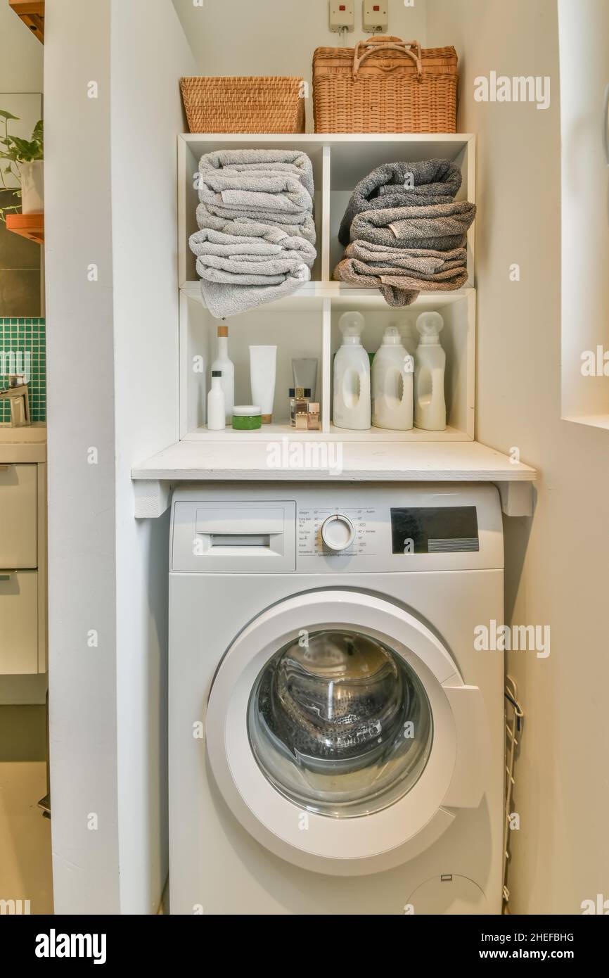Laundry interior design in a luxury house Stock Photo - Alamy