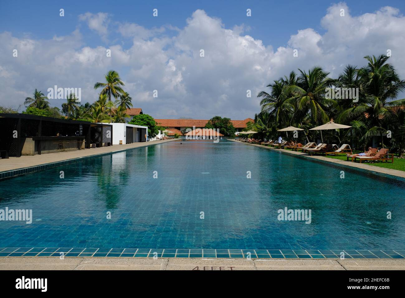 Sri Lanka Negombo - Pamunugama Beach - Jetwing Lagoon Lagoon 100 m pool Stock Photo