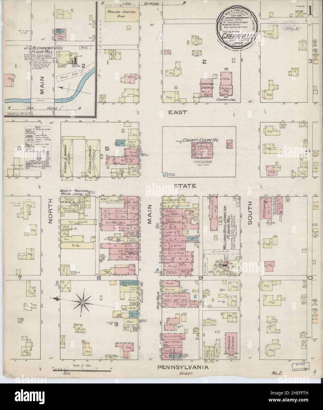 Sanborn Fire Insurance Map from Greenfield, Hancock County, Indiana