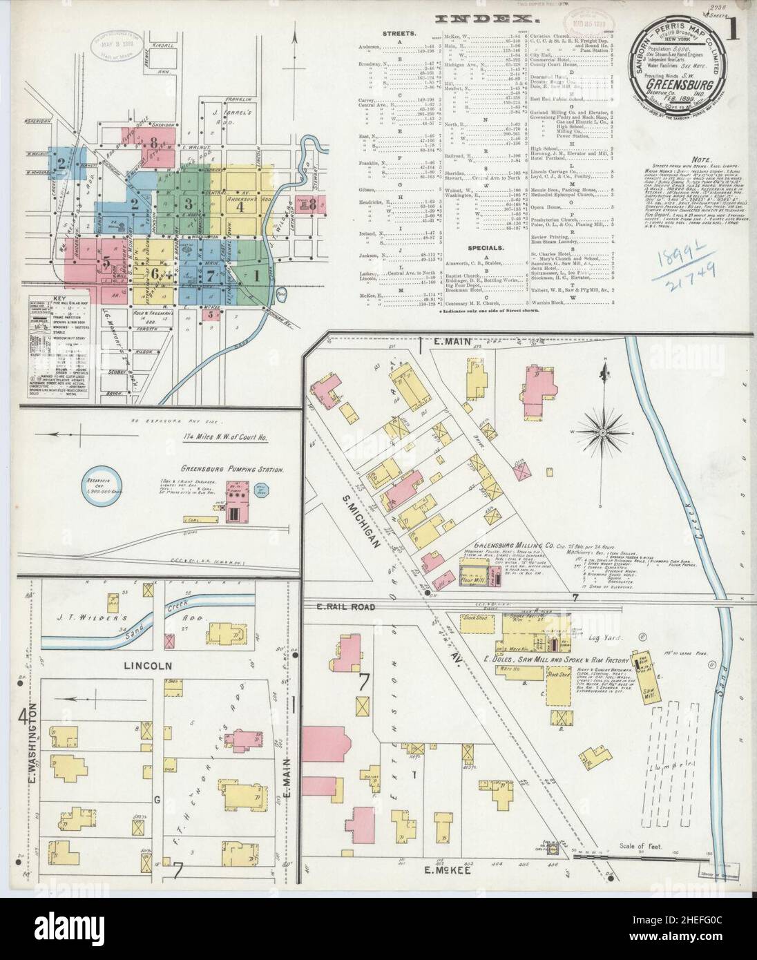 Greensburg map hi-res stock photography and images - Alamy