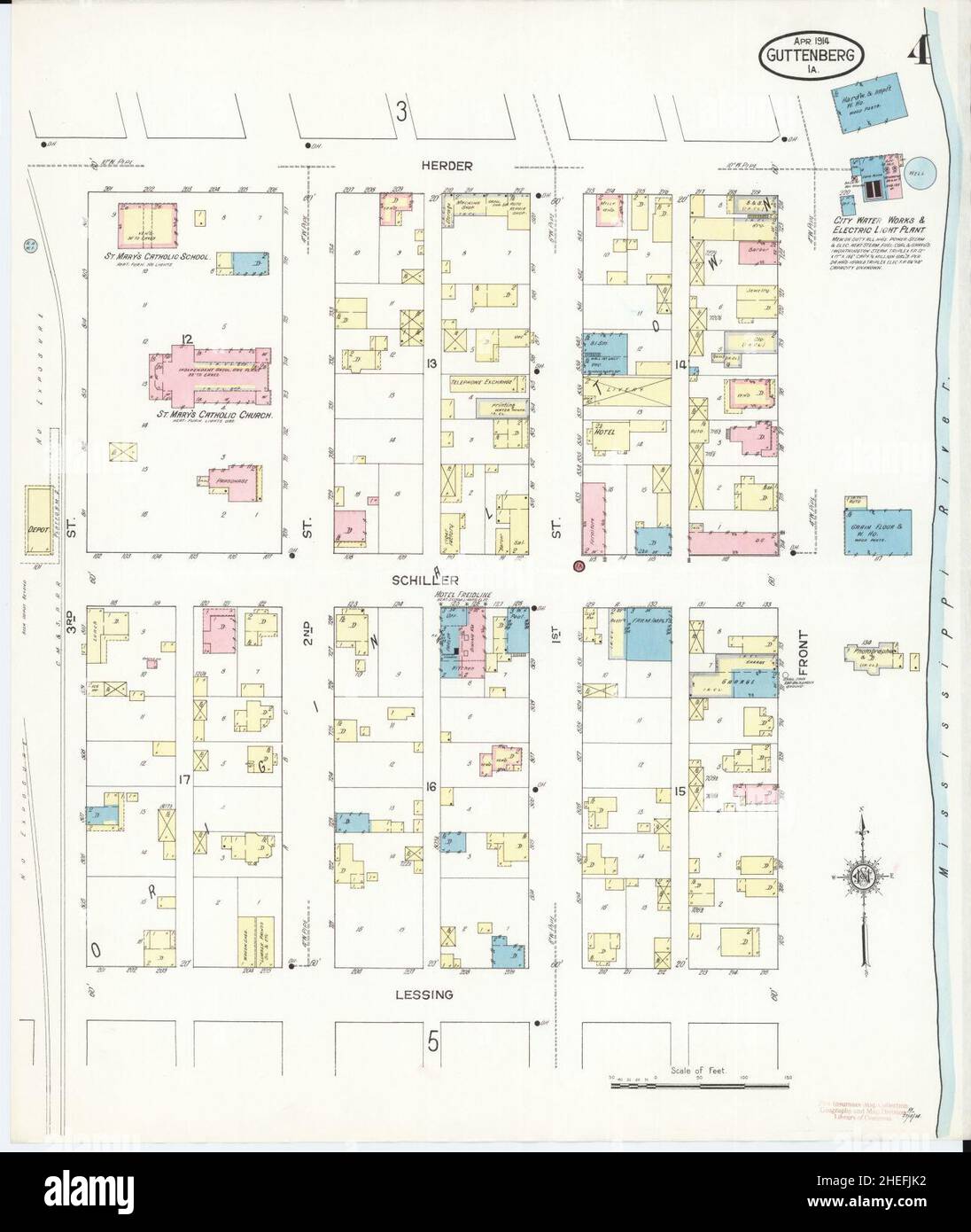 Guttenberg iowa map hires stock photography and images Alamy