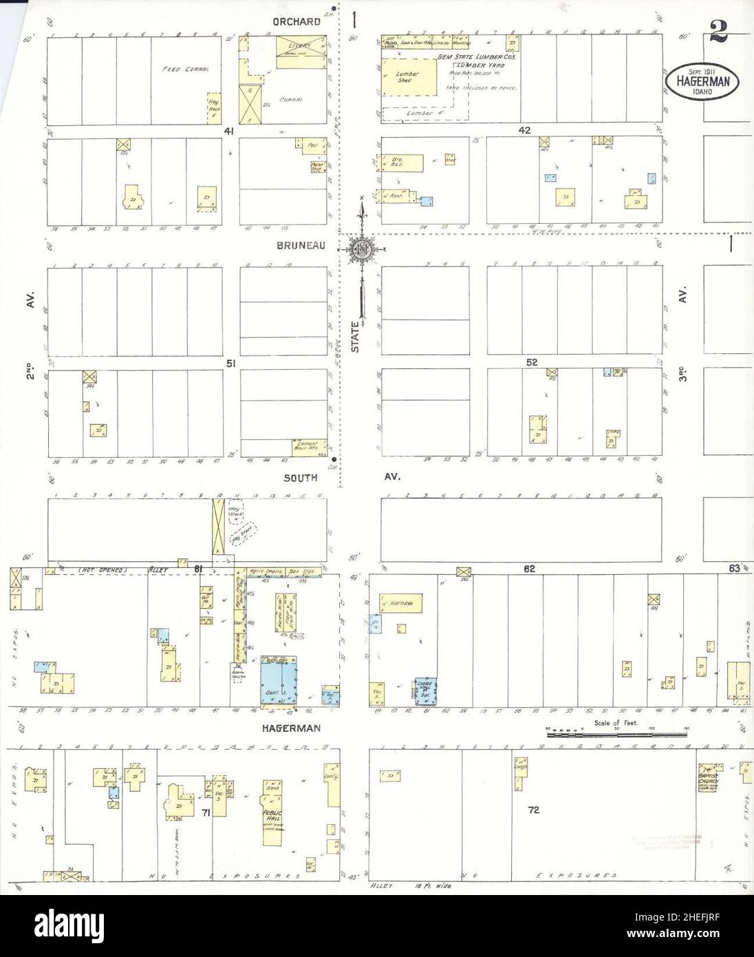 Sanborn Fire Insurance Map from Hagerman, Lincoln County, Idaho. Stock Photo