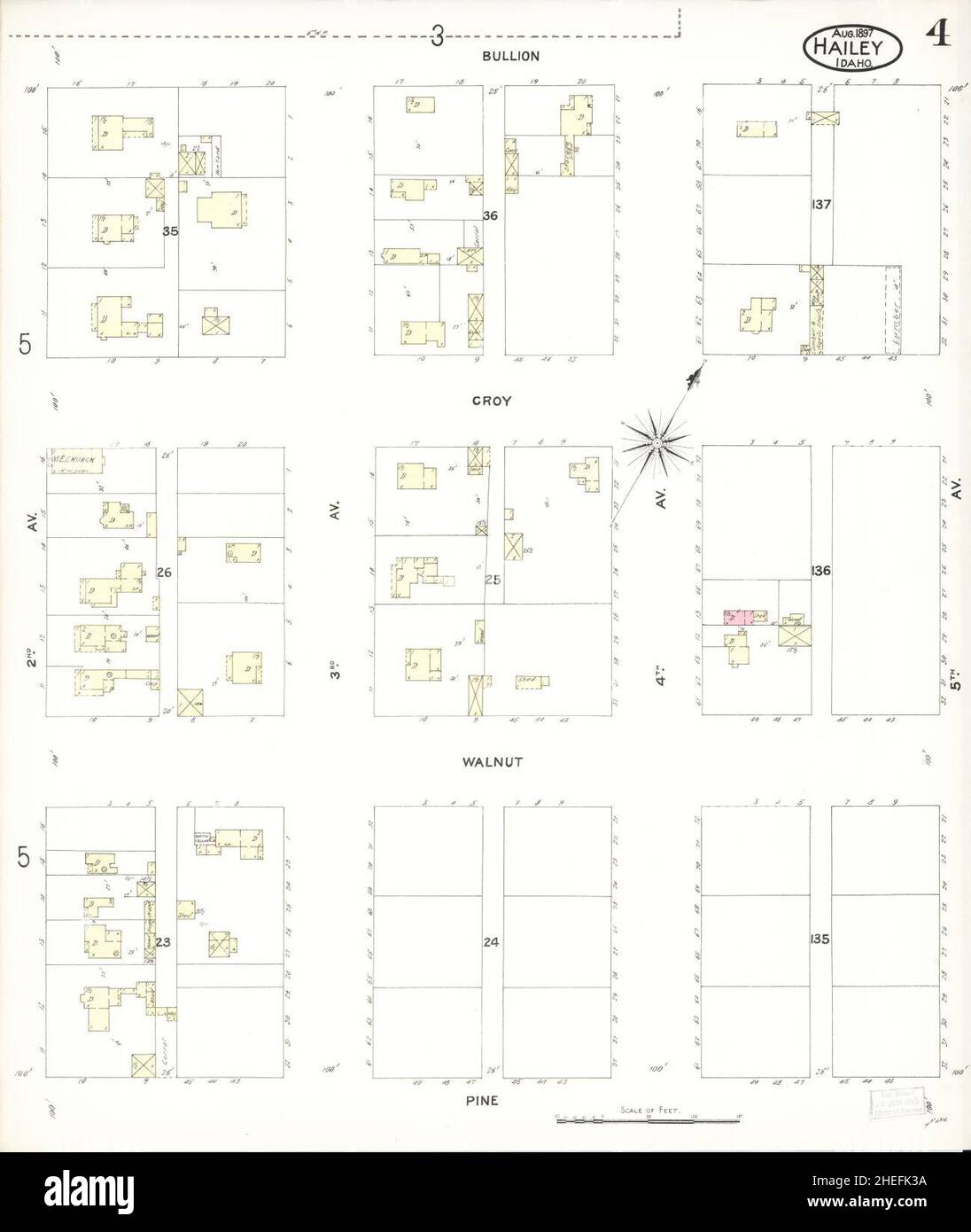 Sanborn Fire Insurance Map from Hailey, Blaine County, Idaho Stock ...