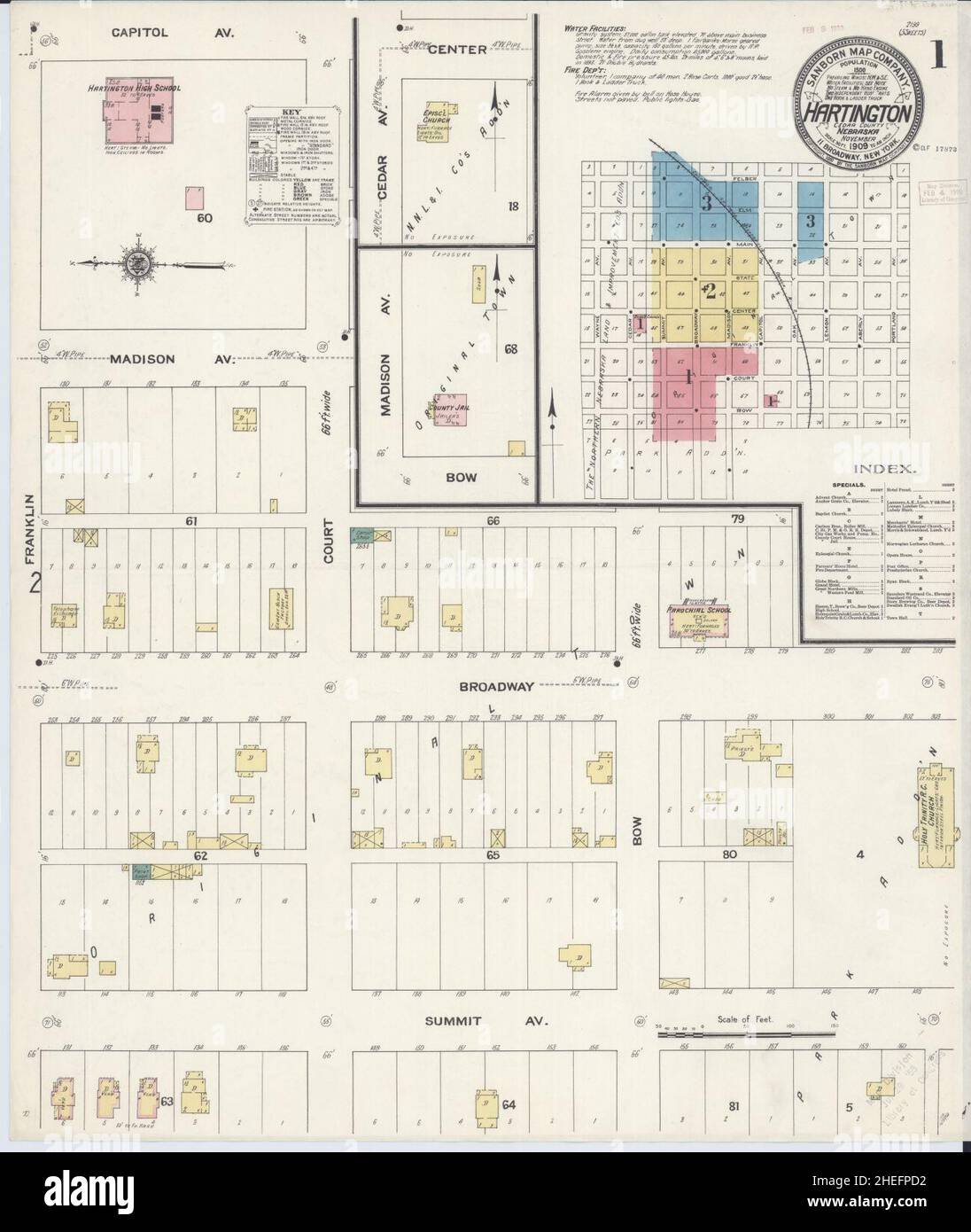 Sanborn Fire Insurance Map from Hartington, Cedar County, Nebraska
