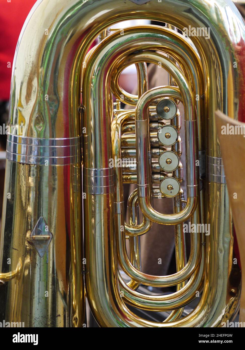 golden tuba Stock Photo