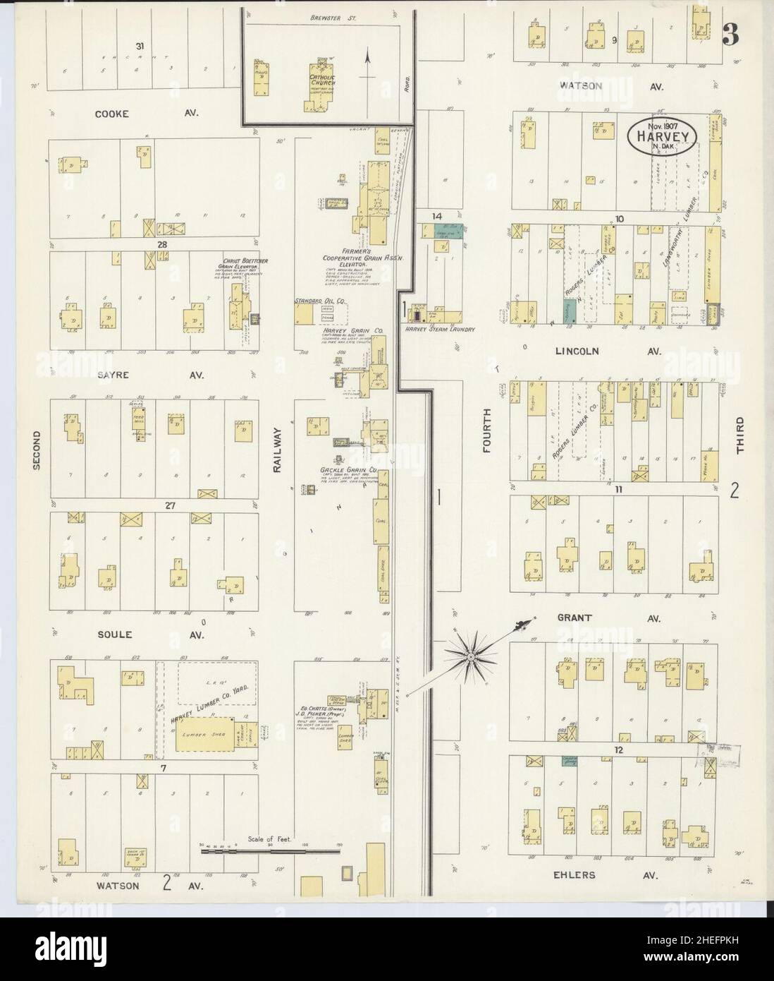 Sanborn Fire Insurance Map from Harvey, Wells County, North Dakota