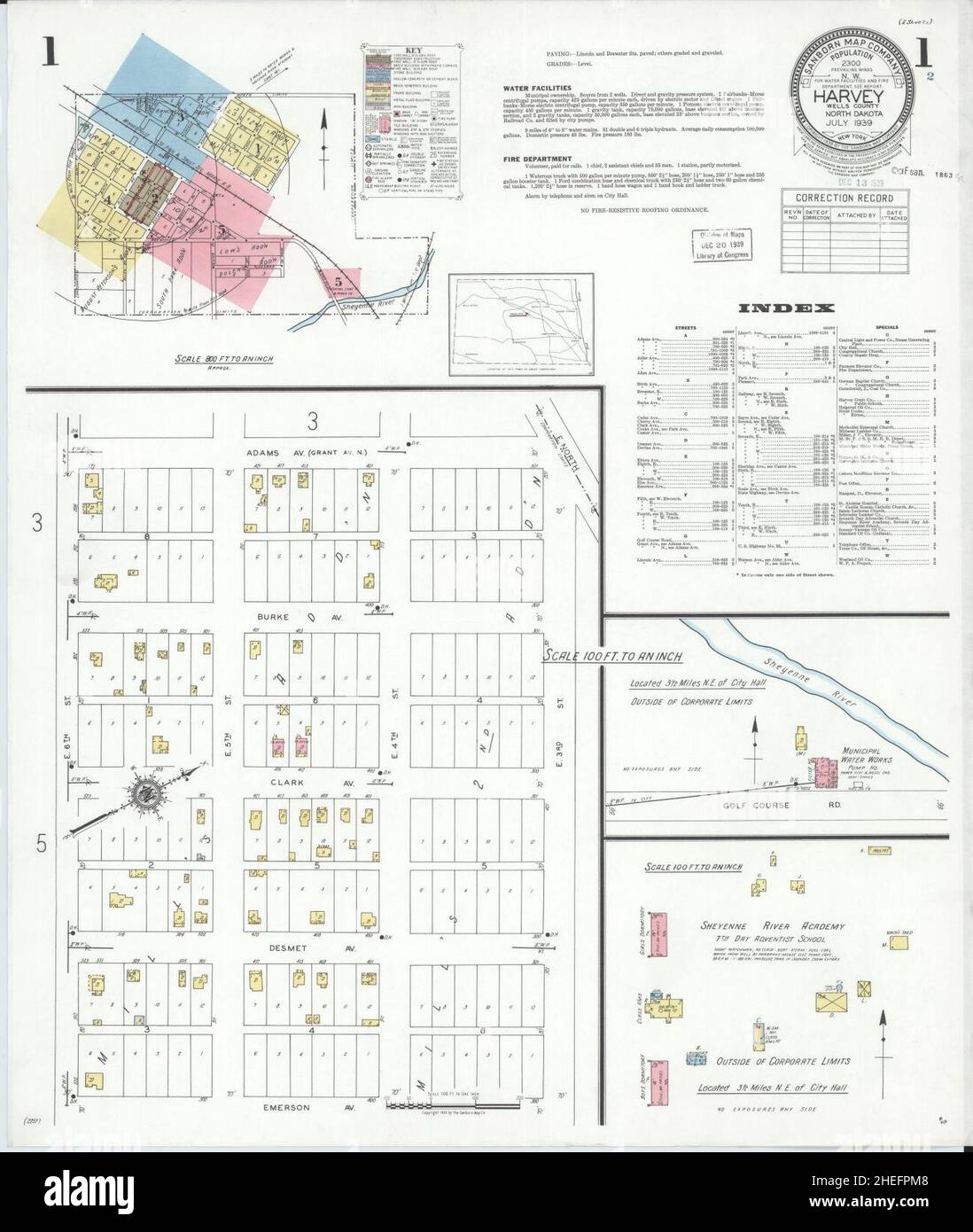 Sanborn Fire Insurance Map from Harvey, Wells County, North Dakota