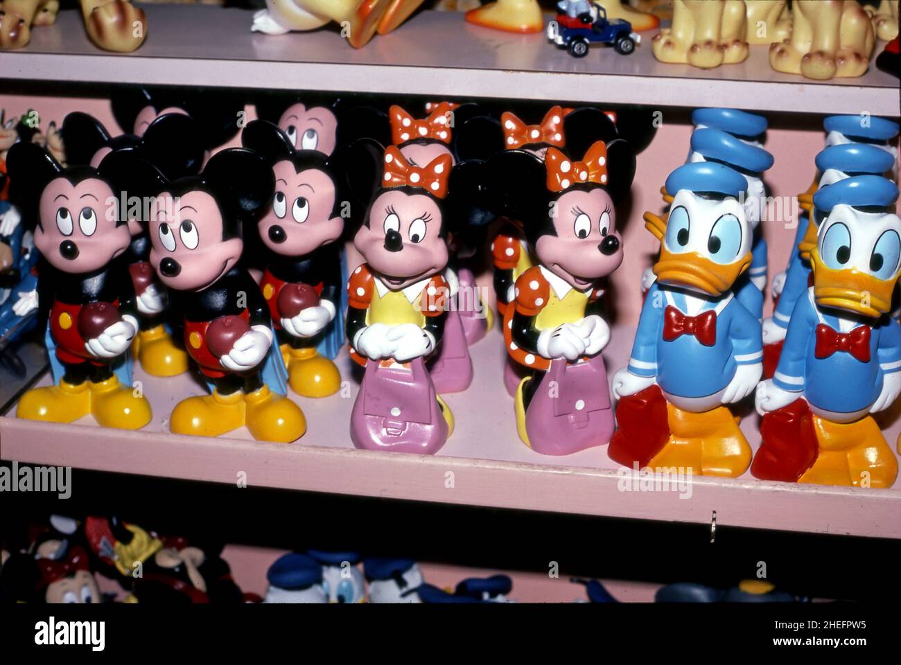 Souvenir toys of iconic Disney characters on dale at Disnelyand in Anaheim, CA Stock Photo