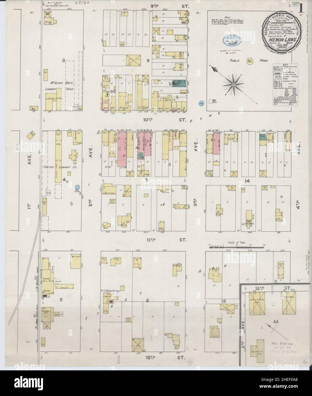 Sanborn Fire Insurance Map from Heron Lake, Jackson County, Minnesota