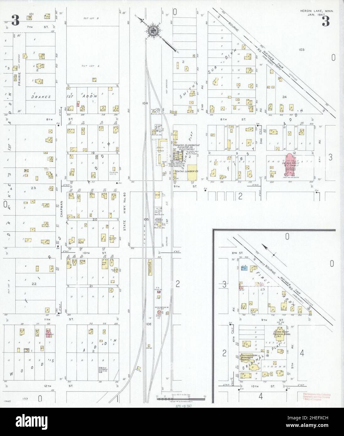 Sanborn Fire Insurance Map from Heron Lake, Jackson County, Minnesota