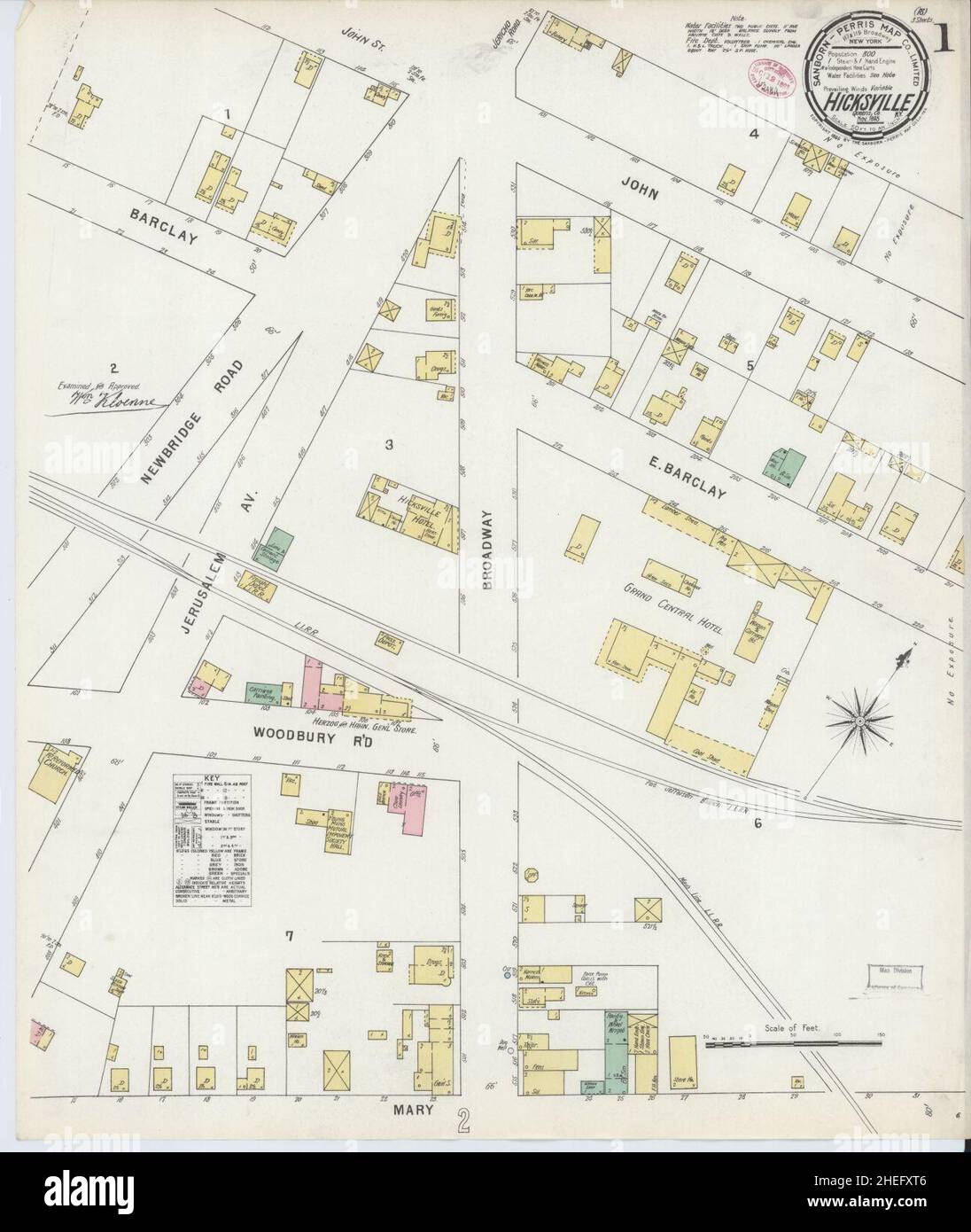 Sanborn Fire Insurance Map from Hicksville, Nassau County, New York