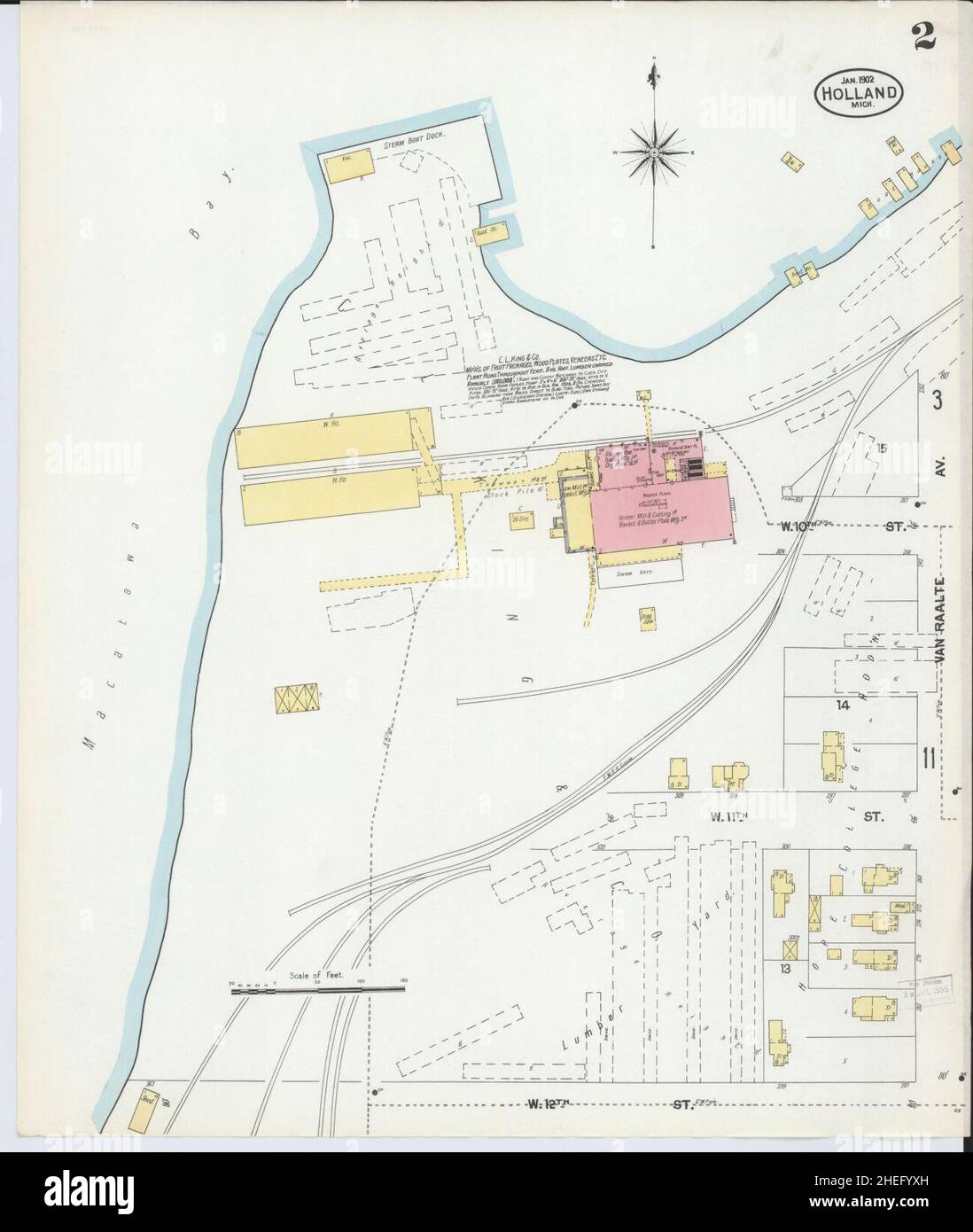 Sanborn Fire Insurance Map from Holland, Ottawa County, Michigan. Stock Photo