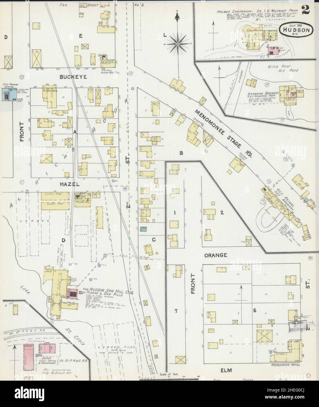 Sanborn Fire Insurance Map from Hudson, St. Croix County, Wisconsin Stock Photo Alamy